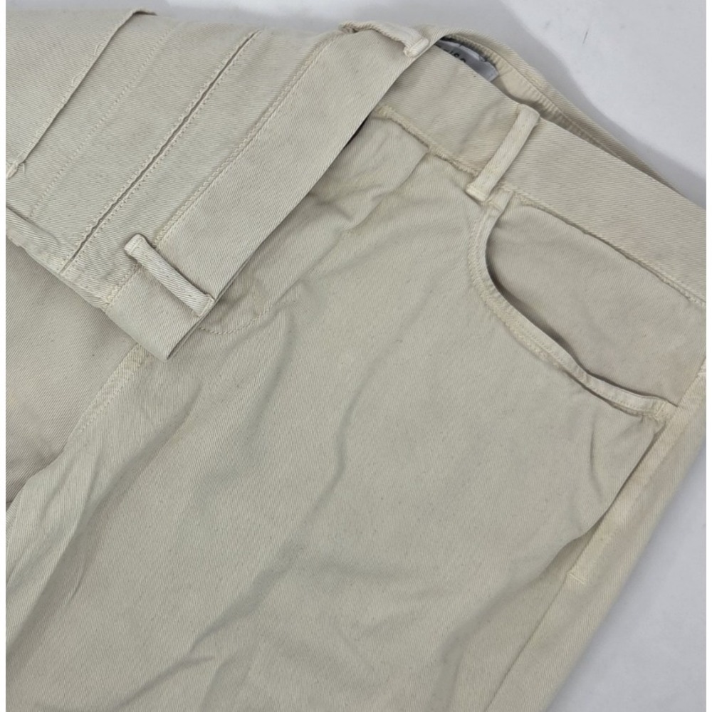 Reiss Men's 5 Pocket Cotton Blend Pant Size 32x27‎ Beige Cream Stretch